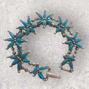 TRADED NOT FOR SALE VtgFaux Turquoise Bracelet Sancrest Style Native Am Design
